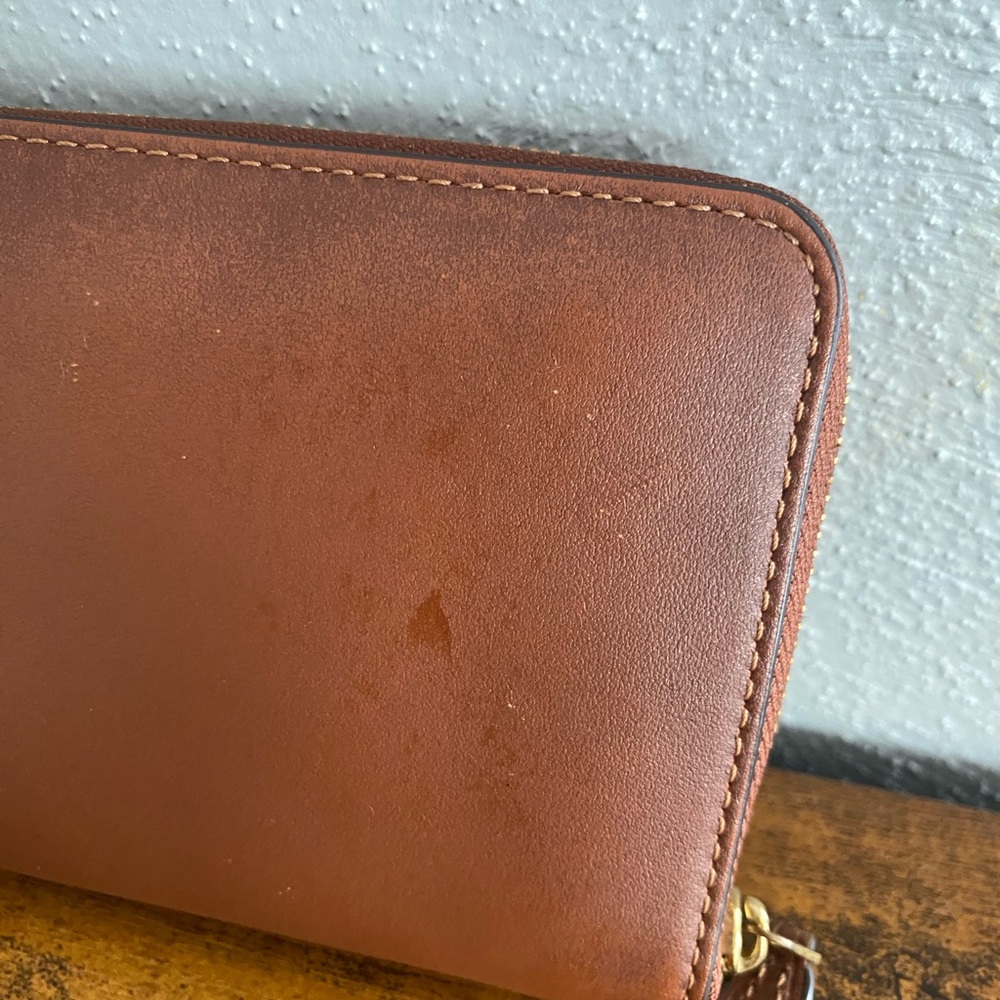 Coach Brown Calf Leather Zip Around Medium Wallet CH806 - Picture 7 of 11